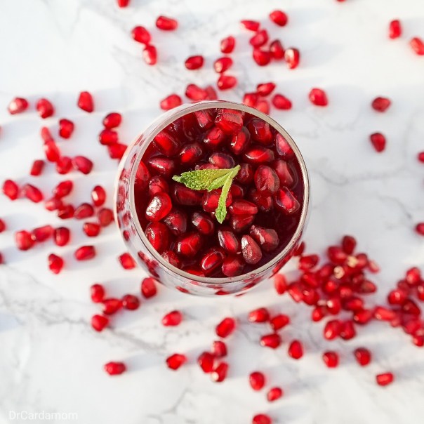 Rosewater and Cardamom Panna Cotta with Pomegranate Seeds