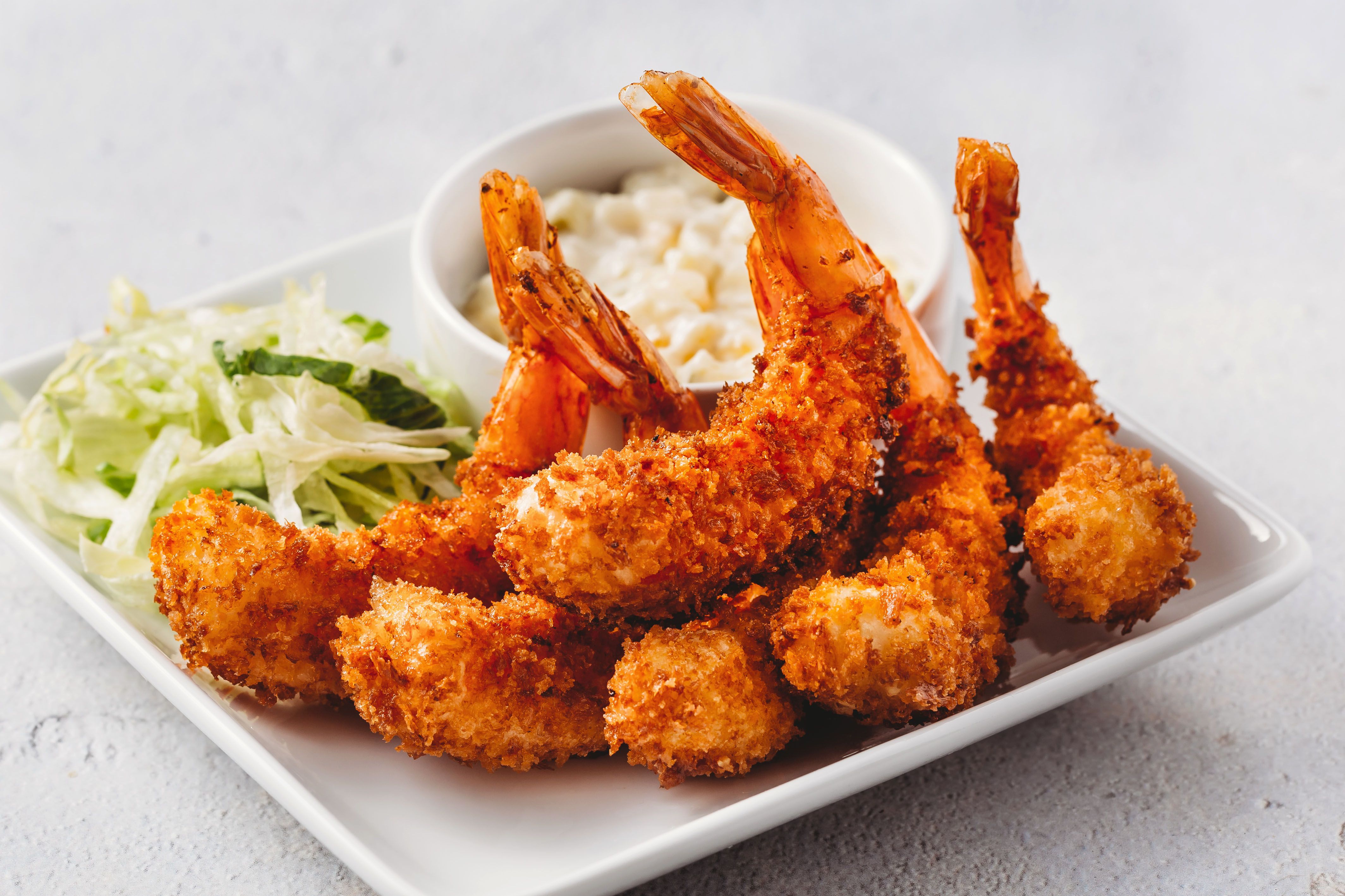 Deep-Fried Shrimp and Chive Gyoza with Spicy Mayo Drizzle