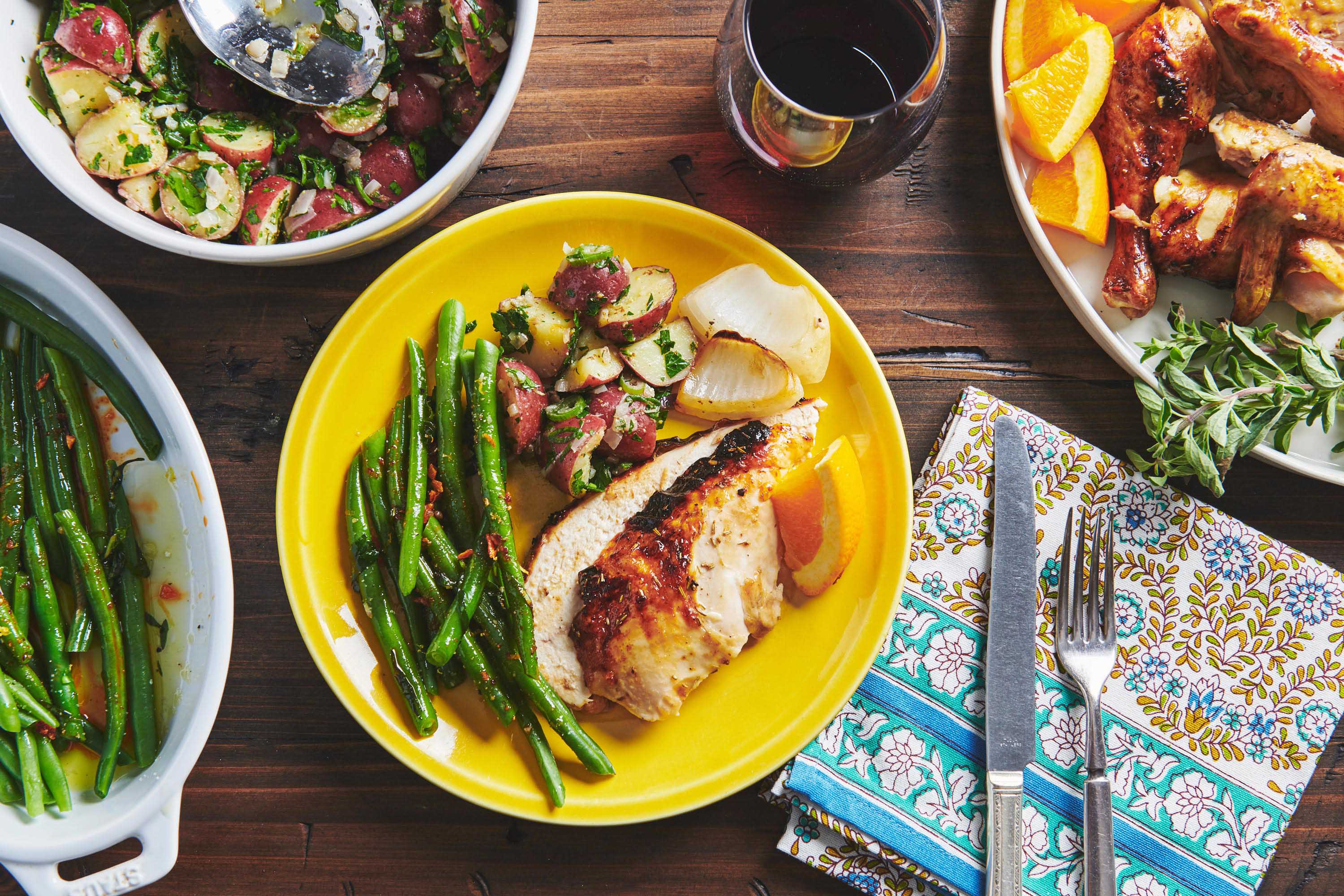 Pan-Seared Chicken with Honey Mustard Glaze and Roasted Peppers