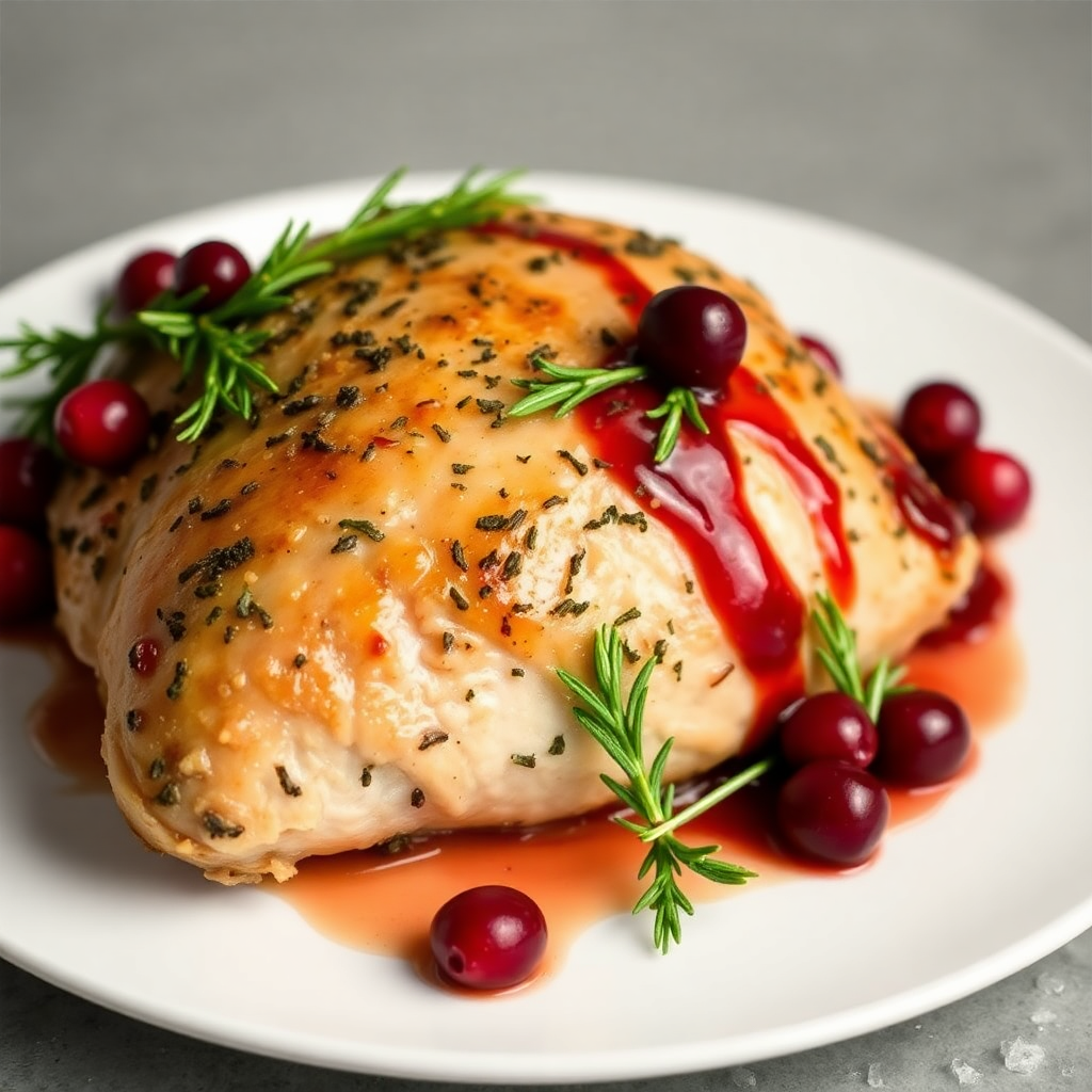 Pan-Roasted Turkey Breast with Sage and Cranberry Glaze