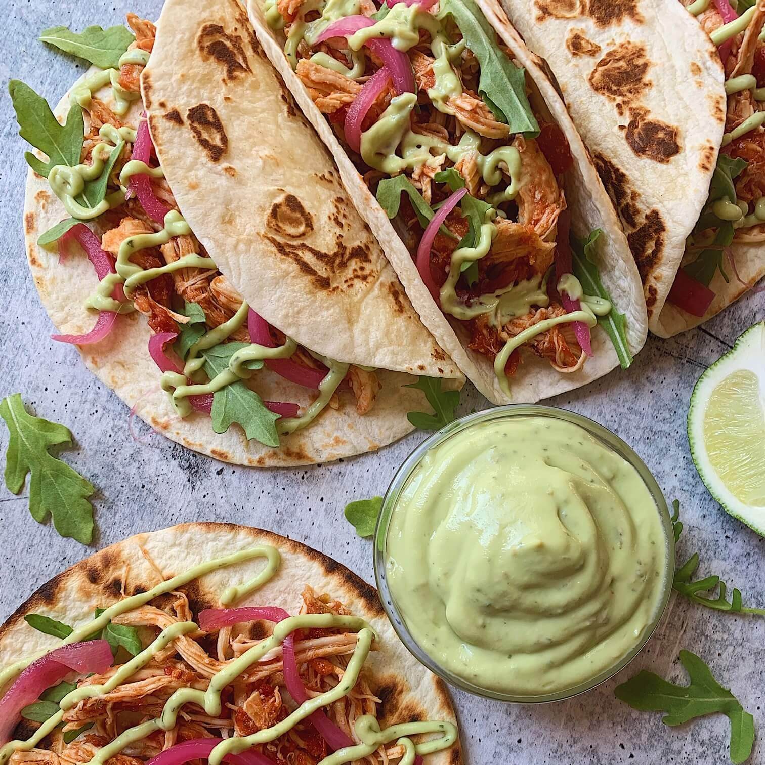 Budget-Friendly Chicken Tacos with Avocado Crema