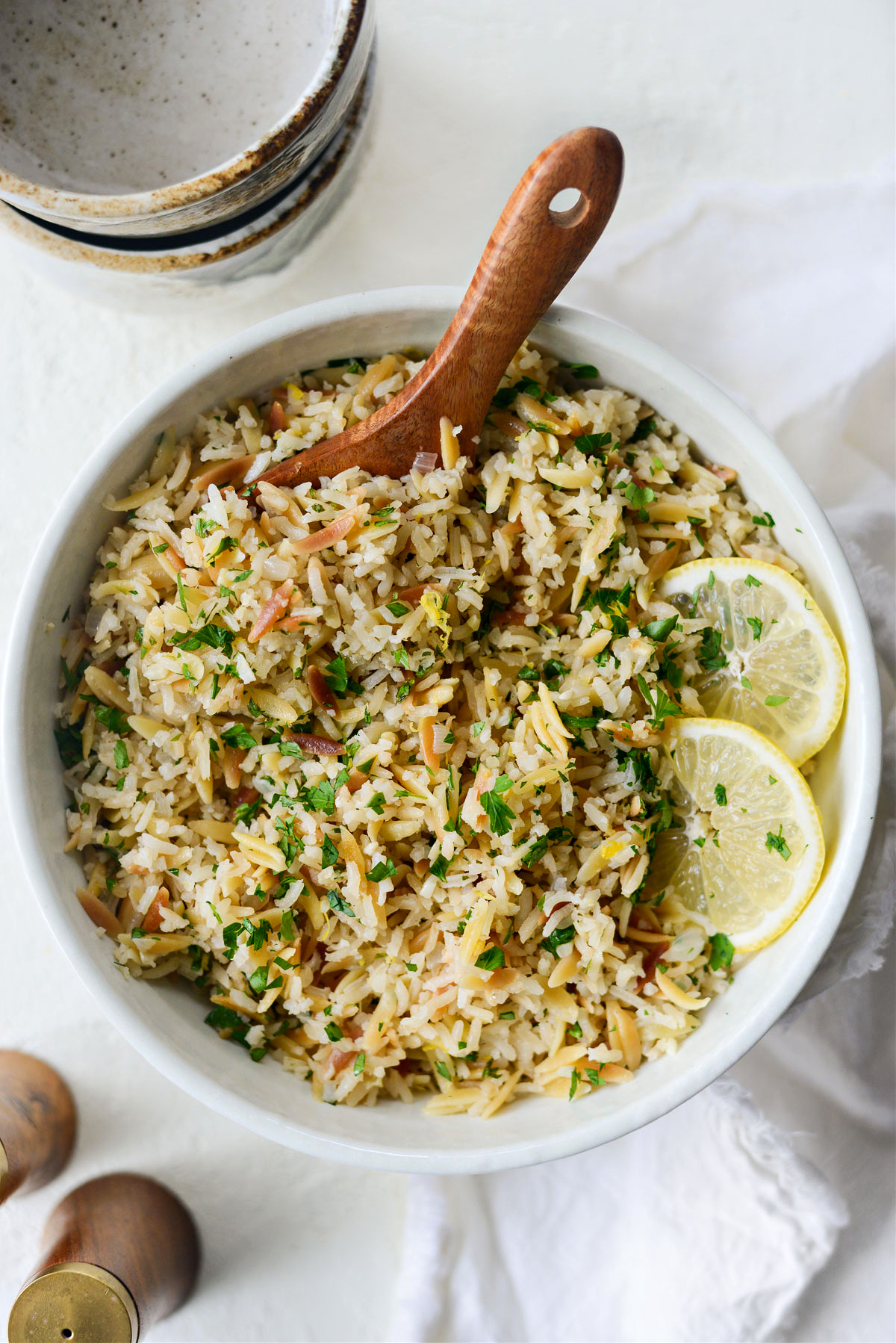 One-Pot Grape Leaf Rice Pilaf with Lemon and Herbs