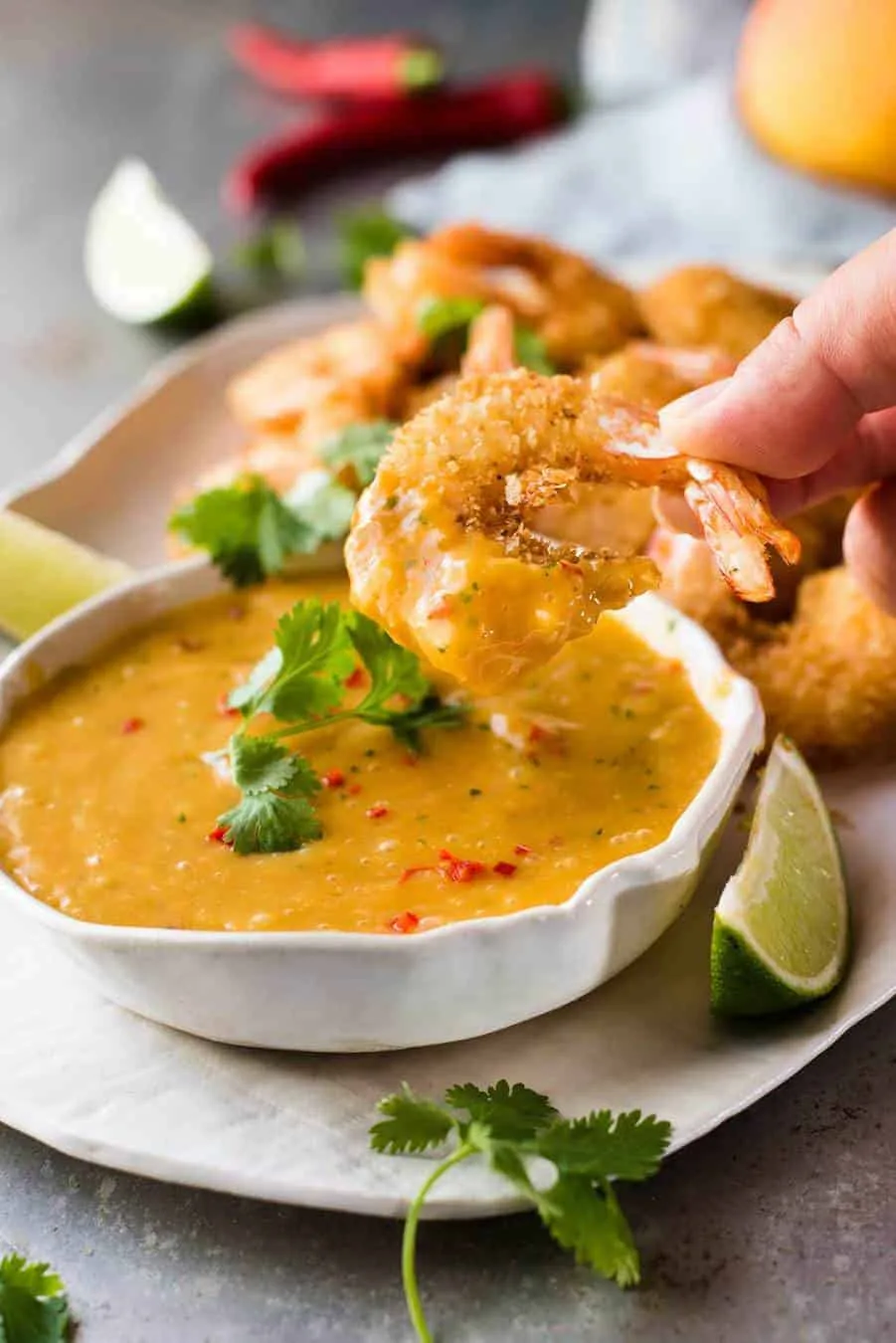 Pan-Fried Coconut-Crusted Shrimp with Spiced Mango Sauce