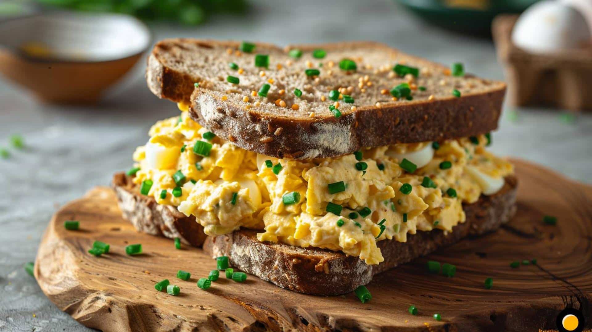 Spiced Brown Egg Egg Salad with Mustard and Chives