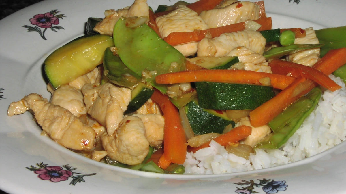Pixelated Spicy Chicken Stir Fry