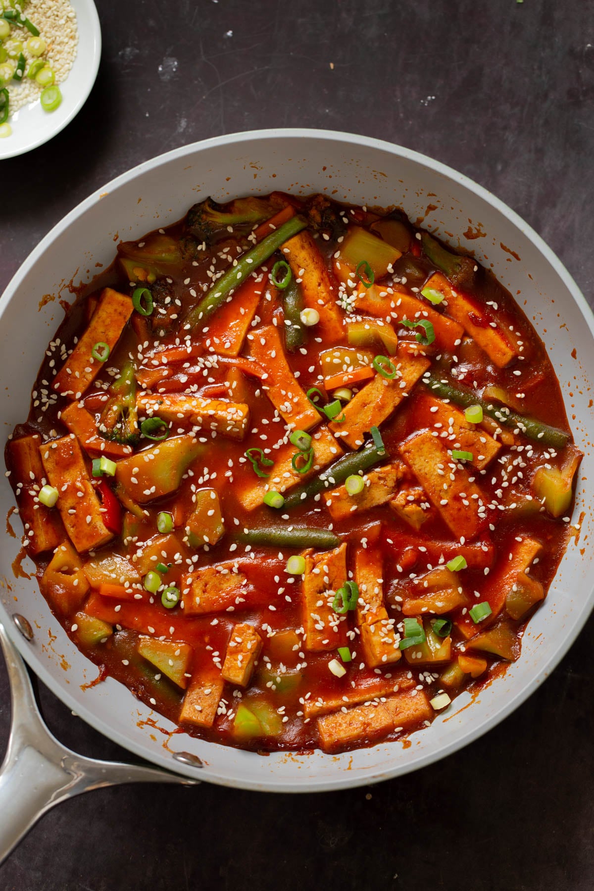 Spicy Korean-Style Tofu Stir Fry with Gochujang and Vegetables