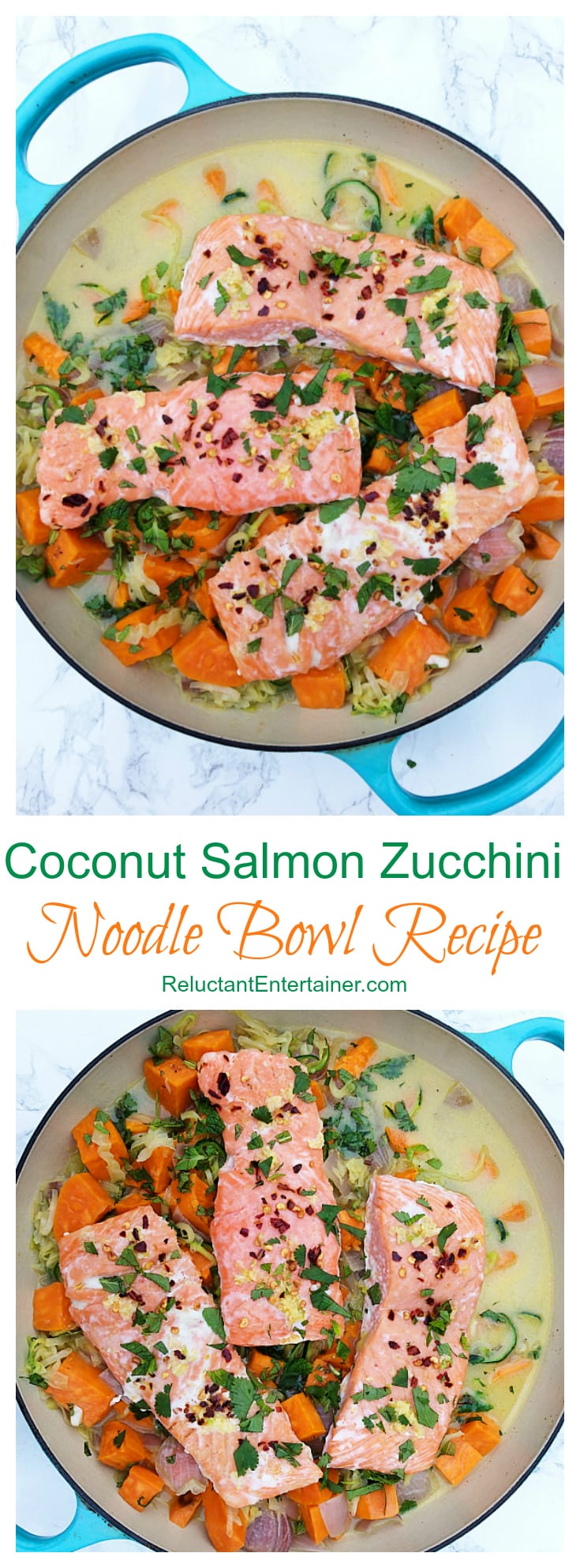 Zucchini Noodle Salmon Bowl