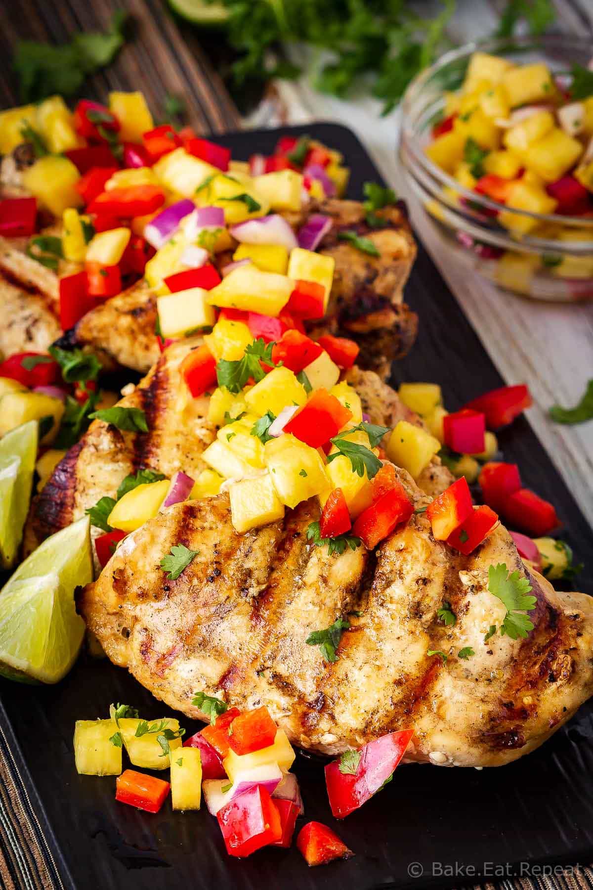 Grilled Citrus-Marinated Chicken with Charred Pineapple Salsa