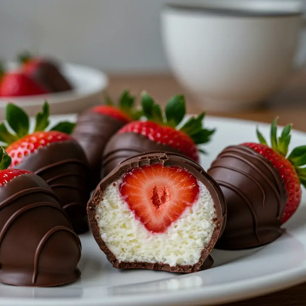 Chocolate-Dipped Strawberry Heart Bites