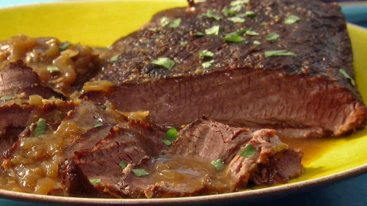 Honey-Sesame Glazed Brisket with Garlic and Ginger