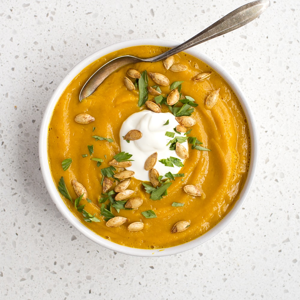 Pumpkin Soup with Toasted Pumpkin Seeds