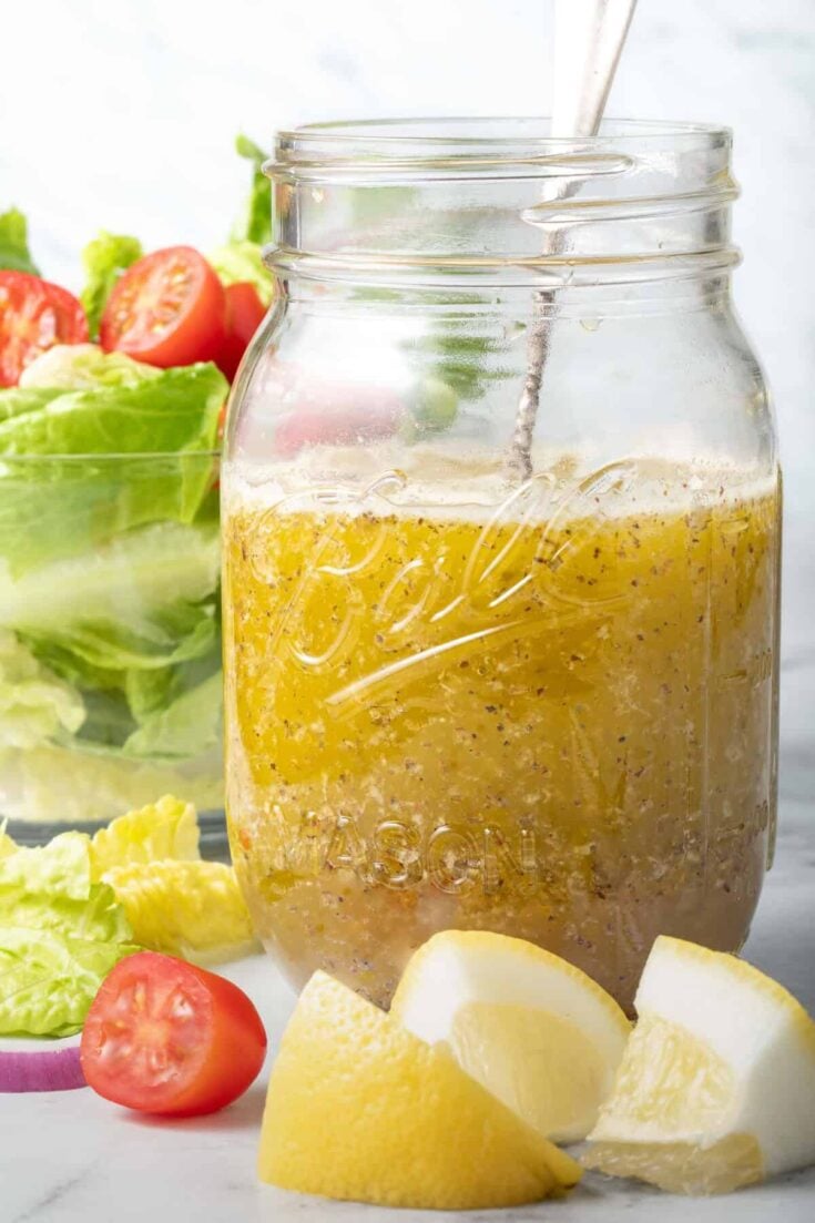 Layered Mediterranean Salad with Dressing