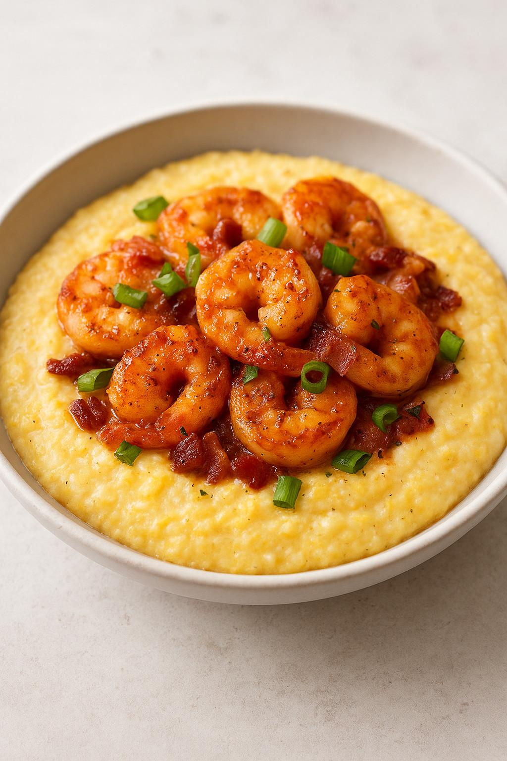 Southern-Style Shrimp and Grits with Bacon and Green Onions