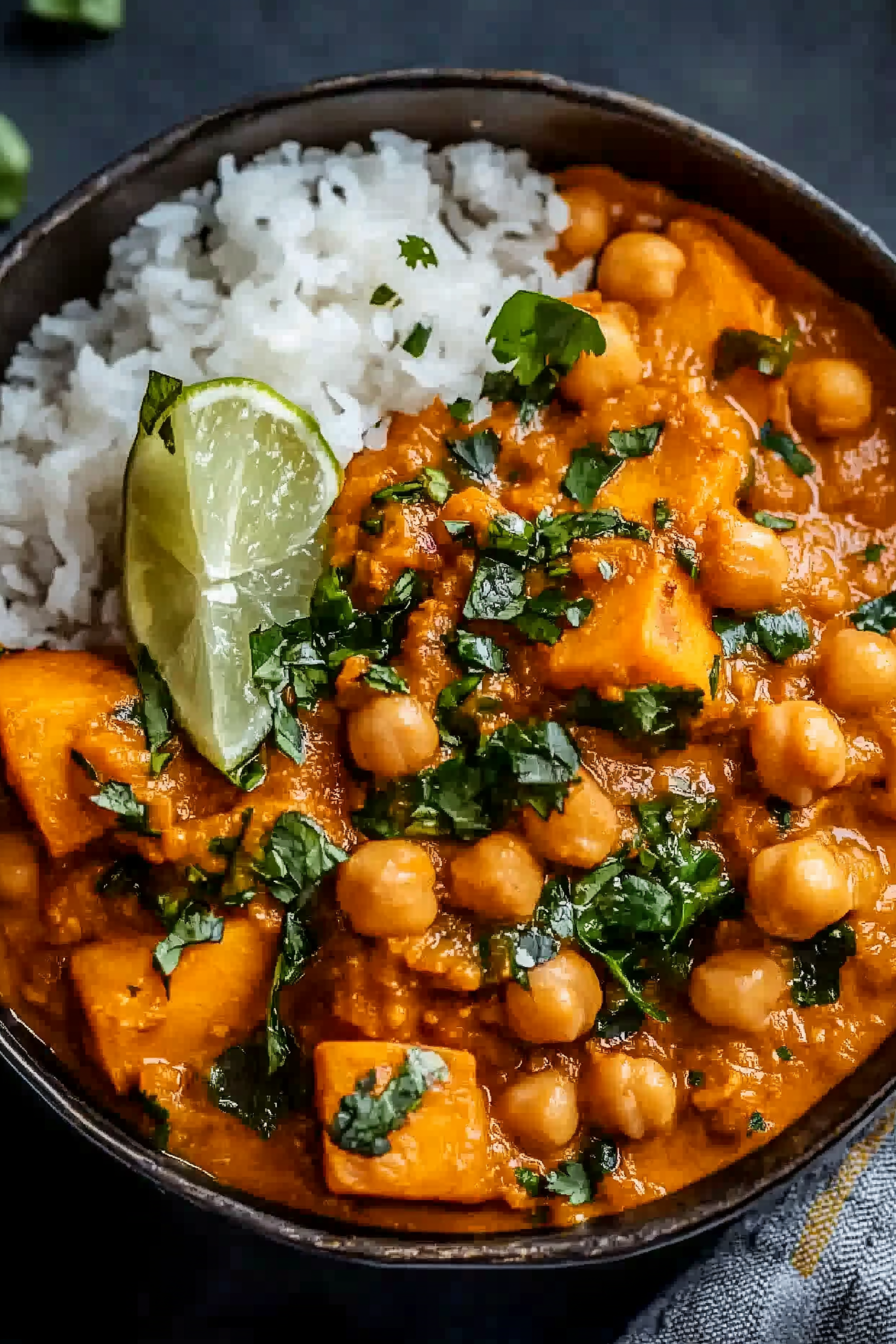 Homemade Spiced Chickpea and Sweet Potato Curry