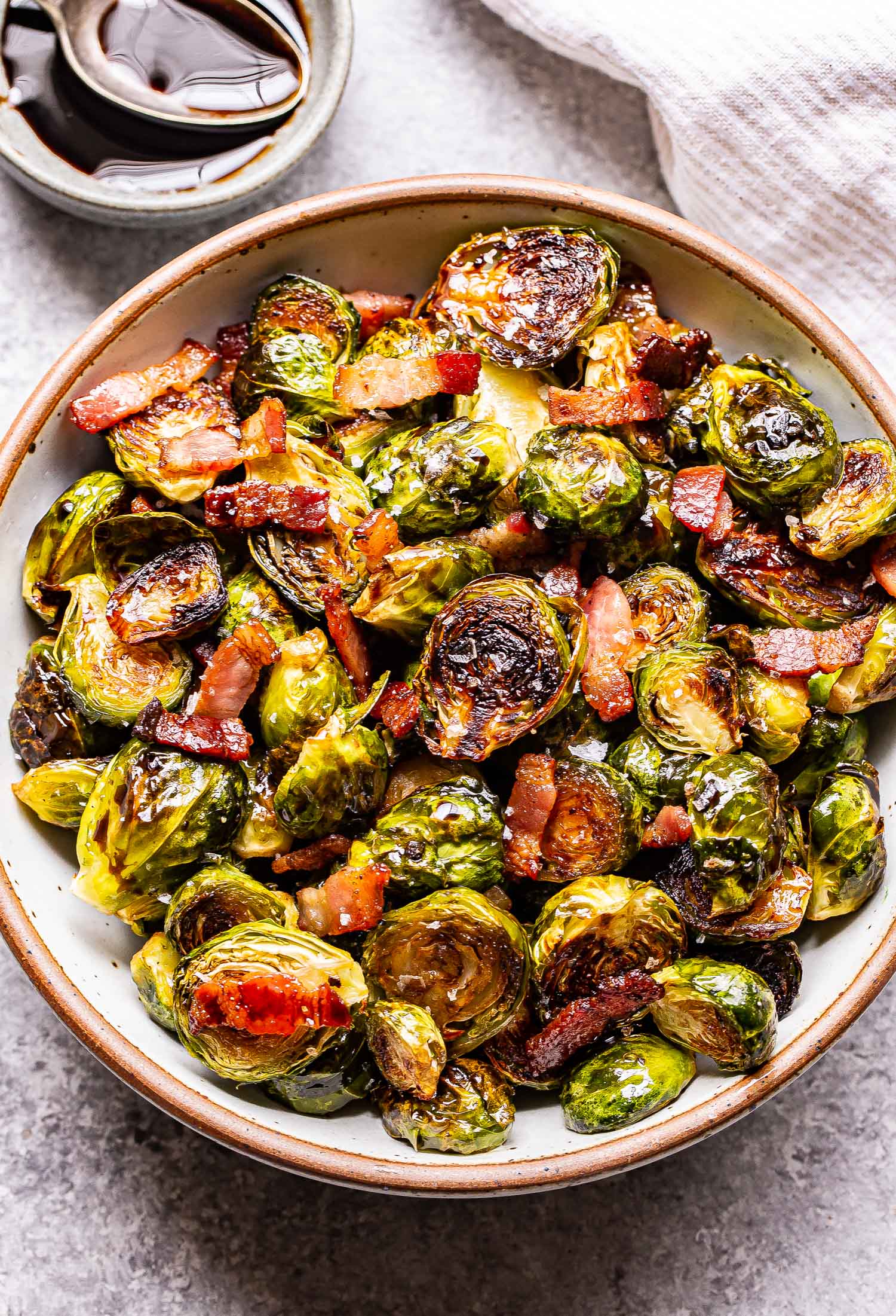 Maple-Glazed Roasted Brussels Sprouts with Bacon