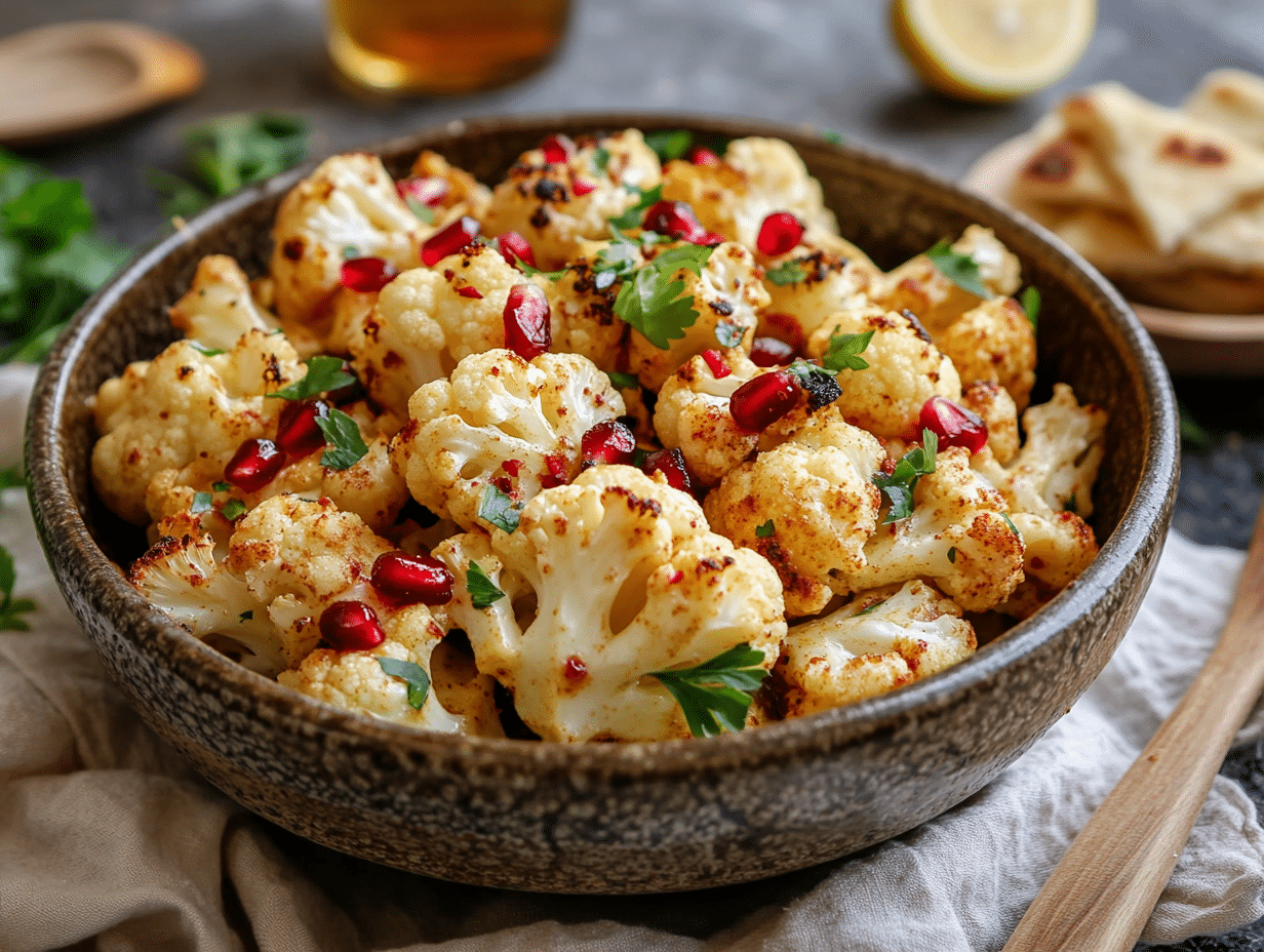 Roasted Cauliflower and Quinoa Salad with Tahini Dressing