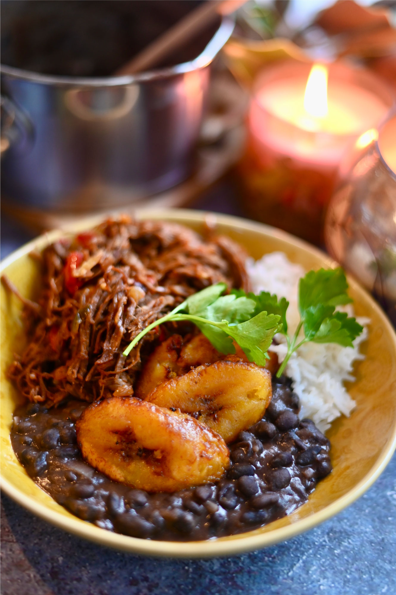 Spiced Venezuelan Pabellón Criollo with Shredded Beef and Plantains