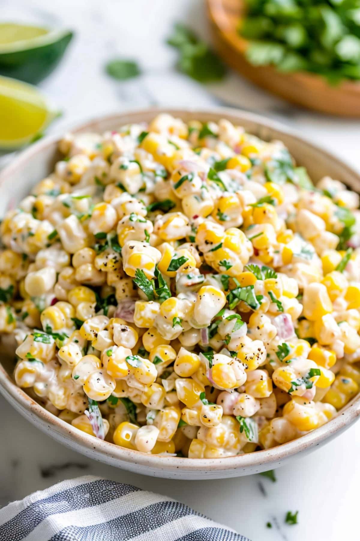 Spiced Mexican Street Corn Salad with Cotija and Cilantro