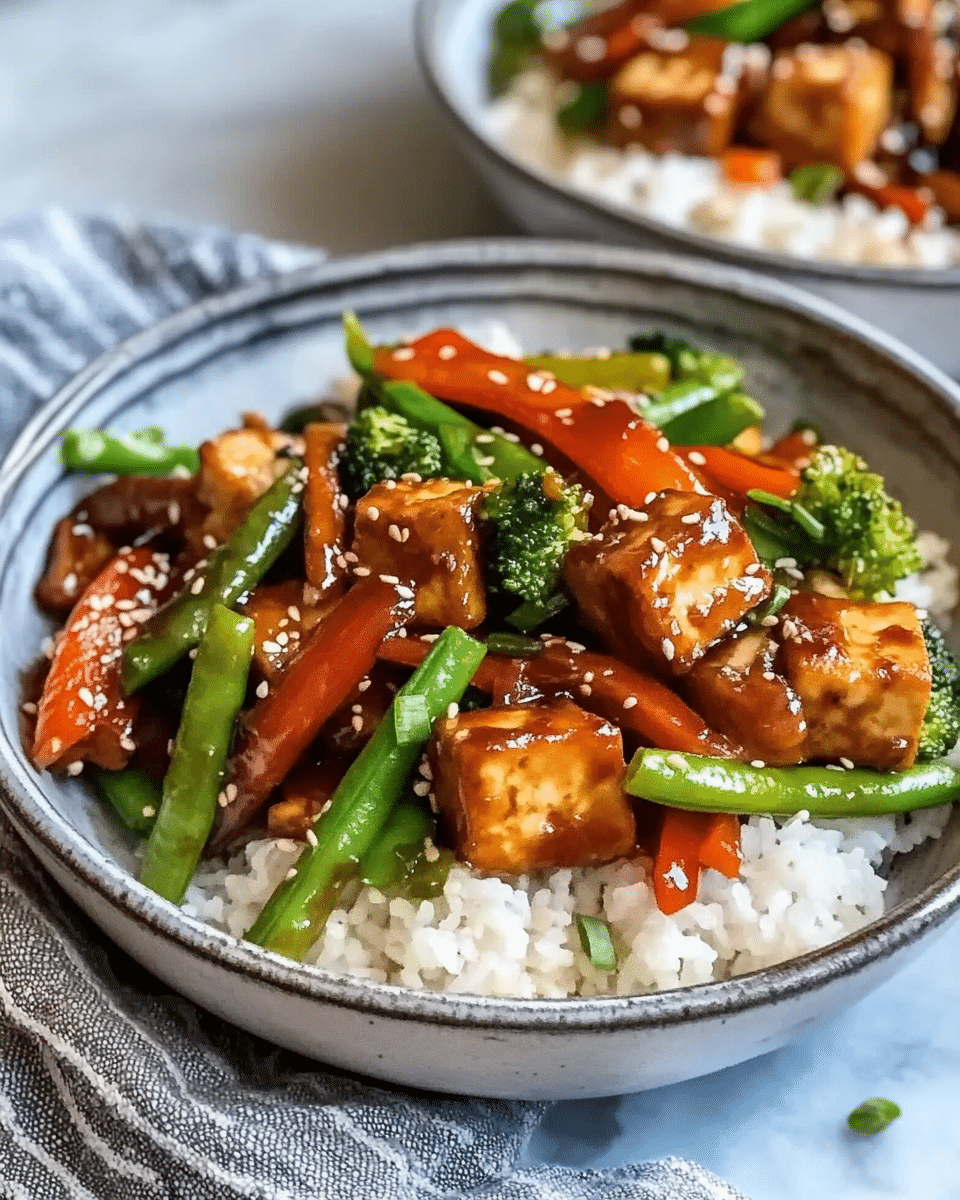 Authentic Sesame-Glazed Tofu Stir-Fry with Vegetables