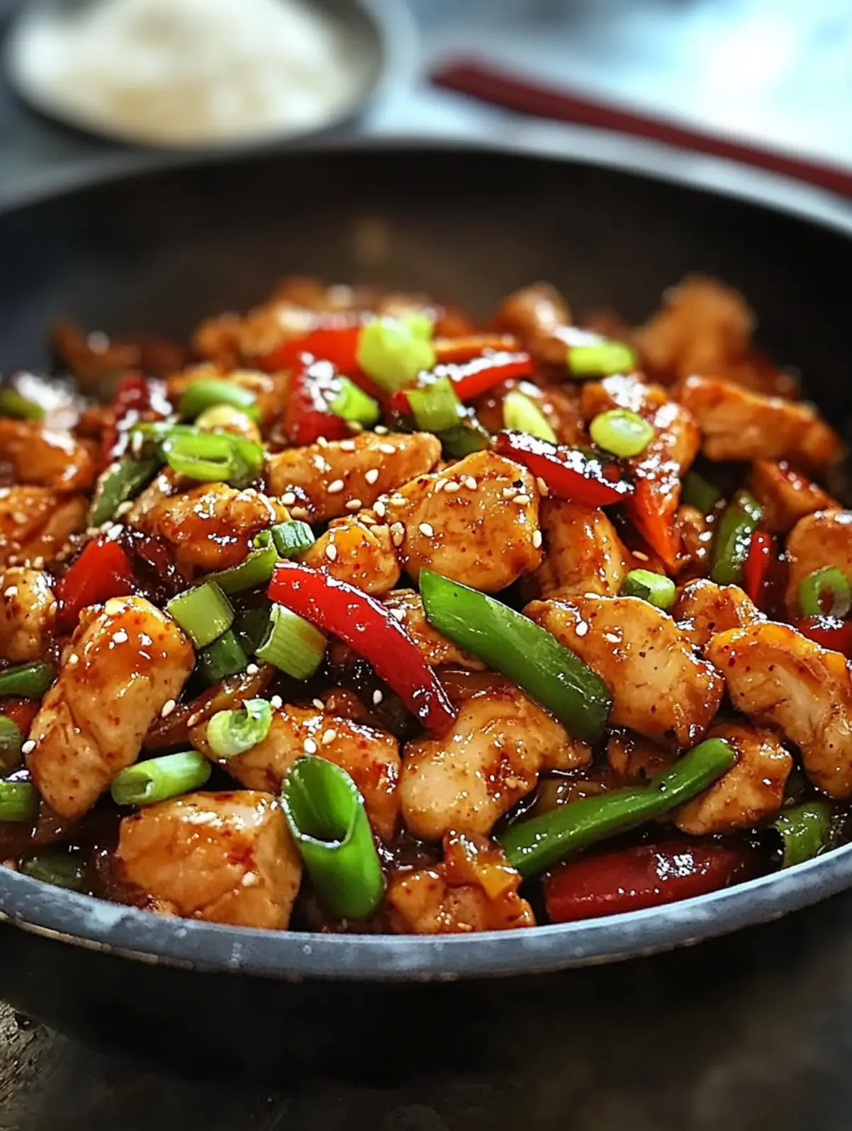 Spicy Korean-Style Chicken Stir Fry with Sesame and Scallions