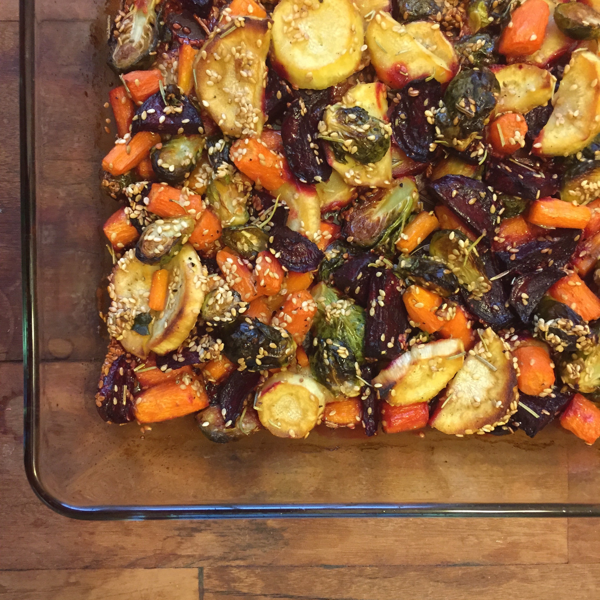Half-Salt Roasted Vegetables with Sesame Glaze