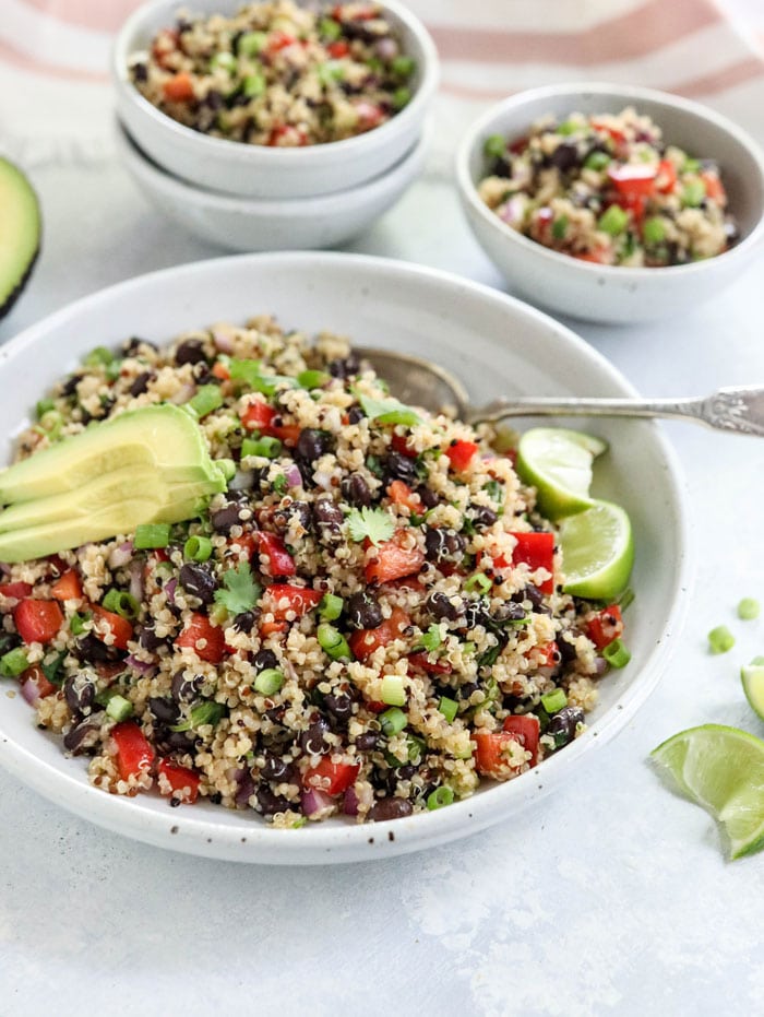 High-Protein Black Bean and Quinoa Salad with Avocado