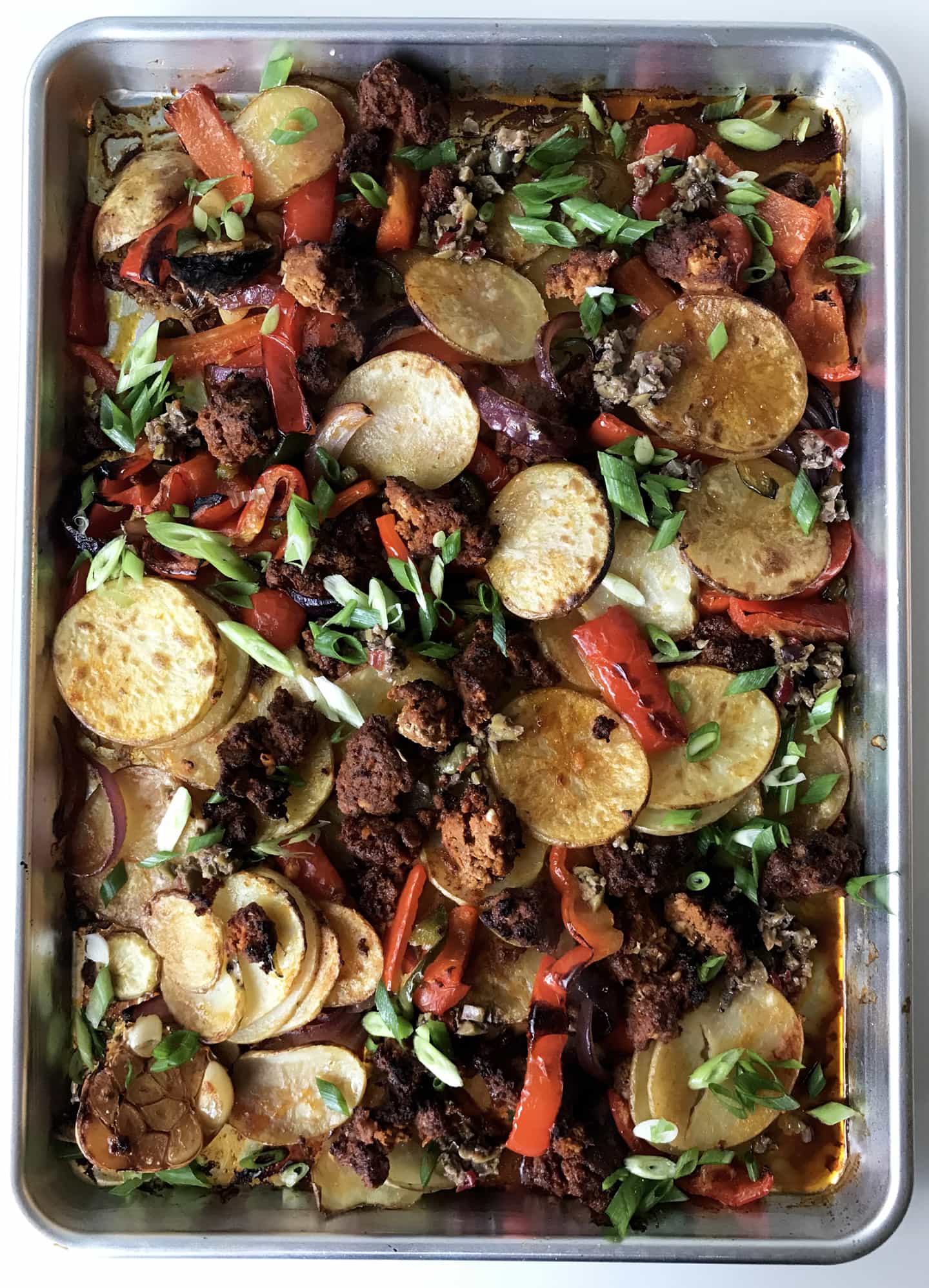 Sheet Pan Smoky Chorizo and Potato Bake