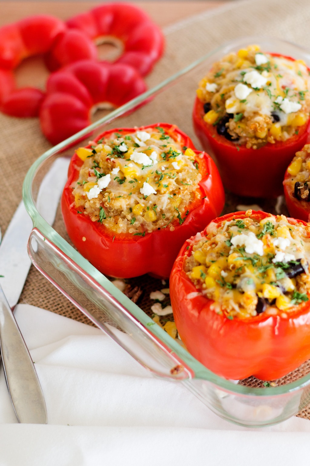 Spiced Quinoa Stuffed Bell Peppers