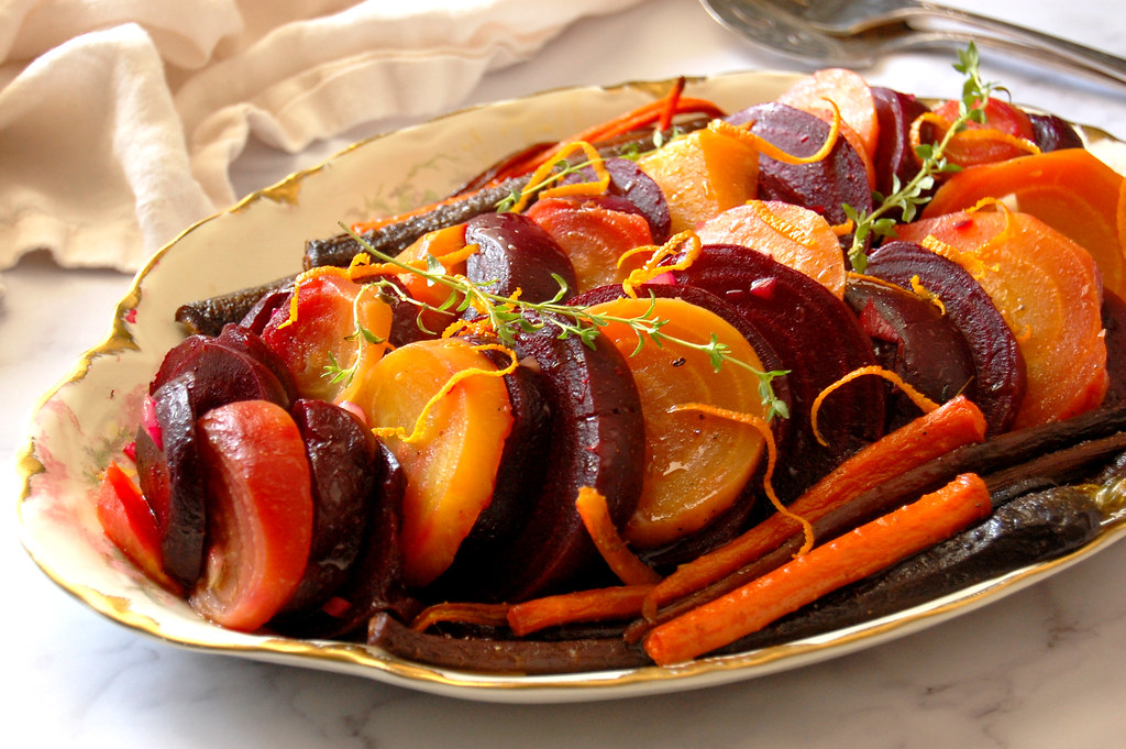 Roasted Beet and Swiss Chard Salad with Citrus Vinaigrette