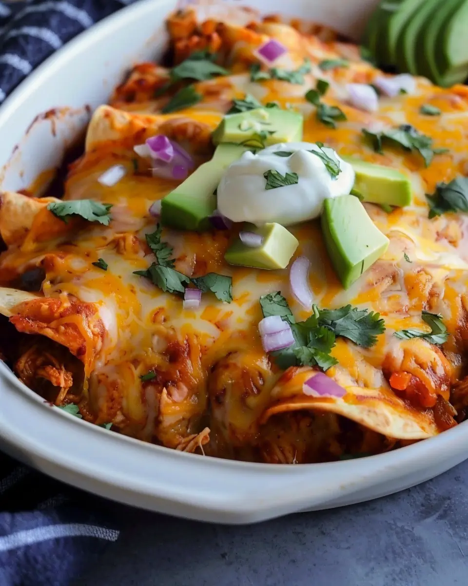 Slow-Simmered Chicken Enchiladas with Red Chile Sauce