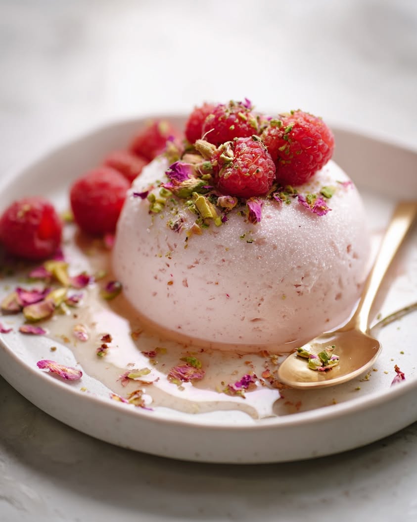 Rose-Infused Raspberry Mousse Parfaits