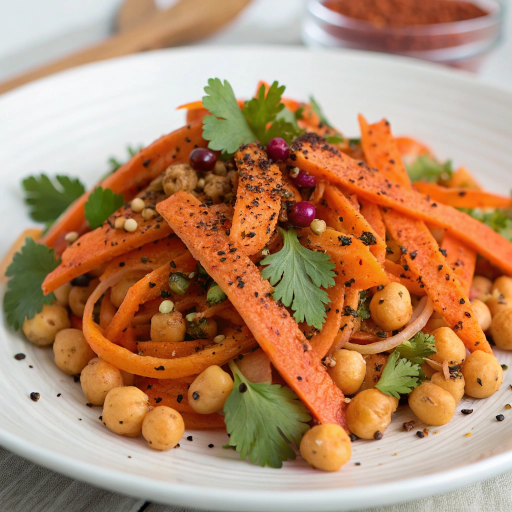 Saffron and Honey Roasted Carrot and Chickpea Salad