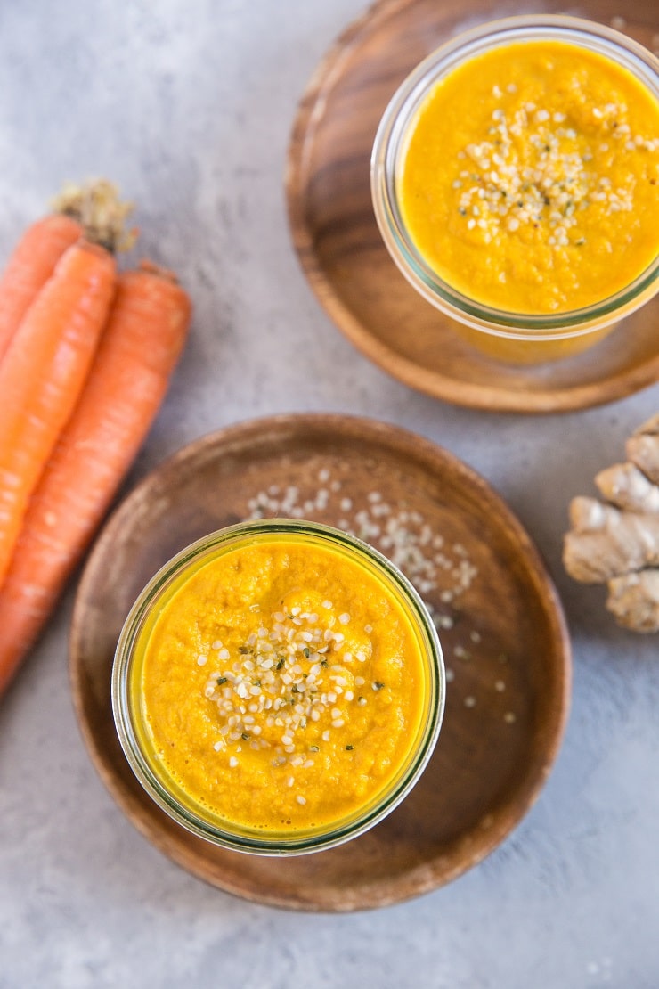 Carrot and Ginger Smoothie with Probiotic Yogurt