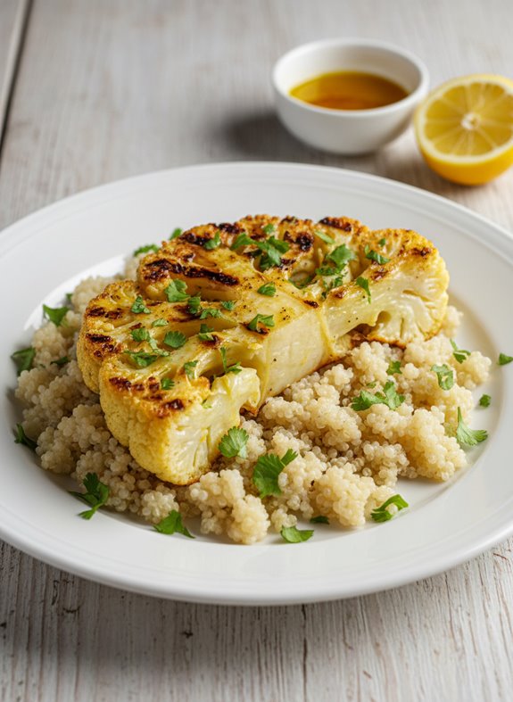 One-Pan Roasted Cauliflower Steaks with Garlic and Turmeric