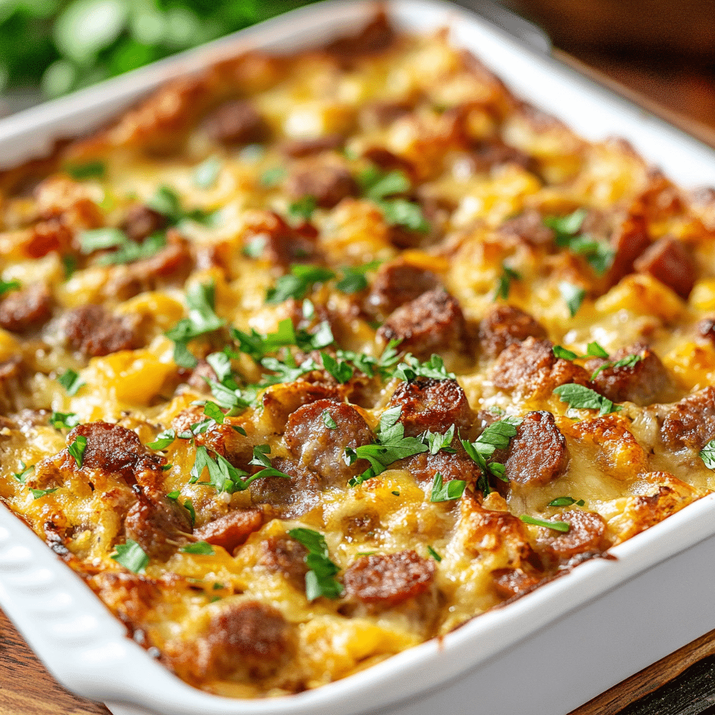 Overnight Sausage and Cheese Breakfast Casserole