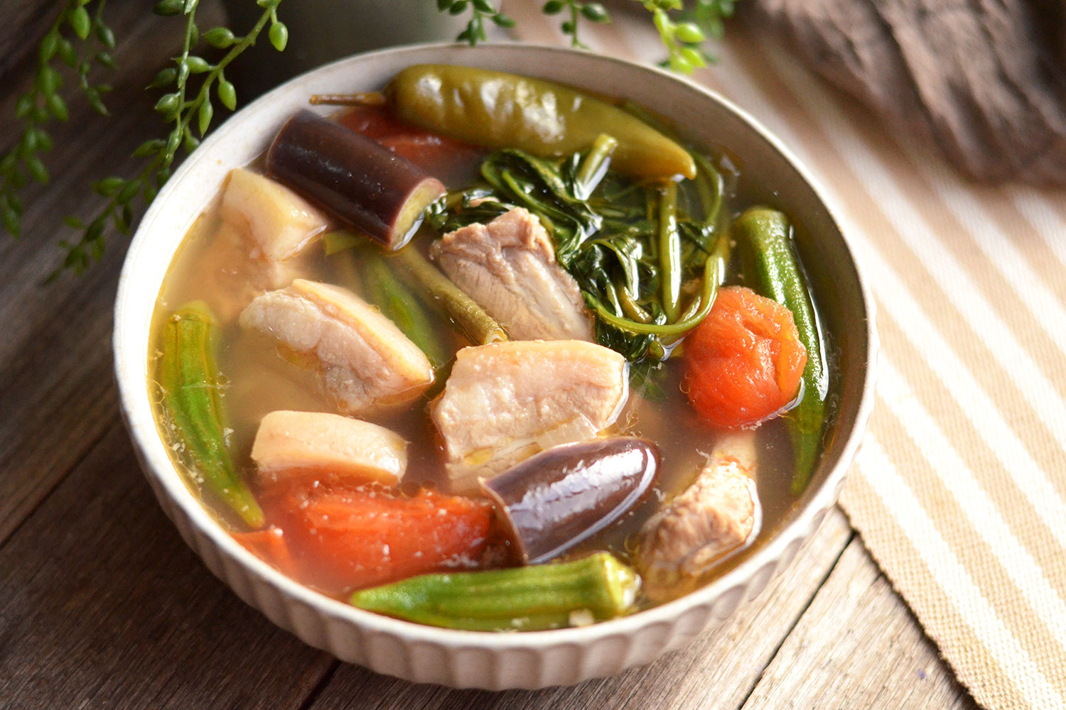 Pinoy Pork Sinigang with Tamarind Broth