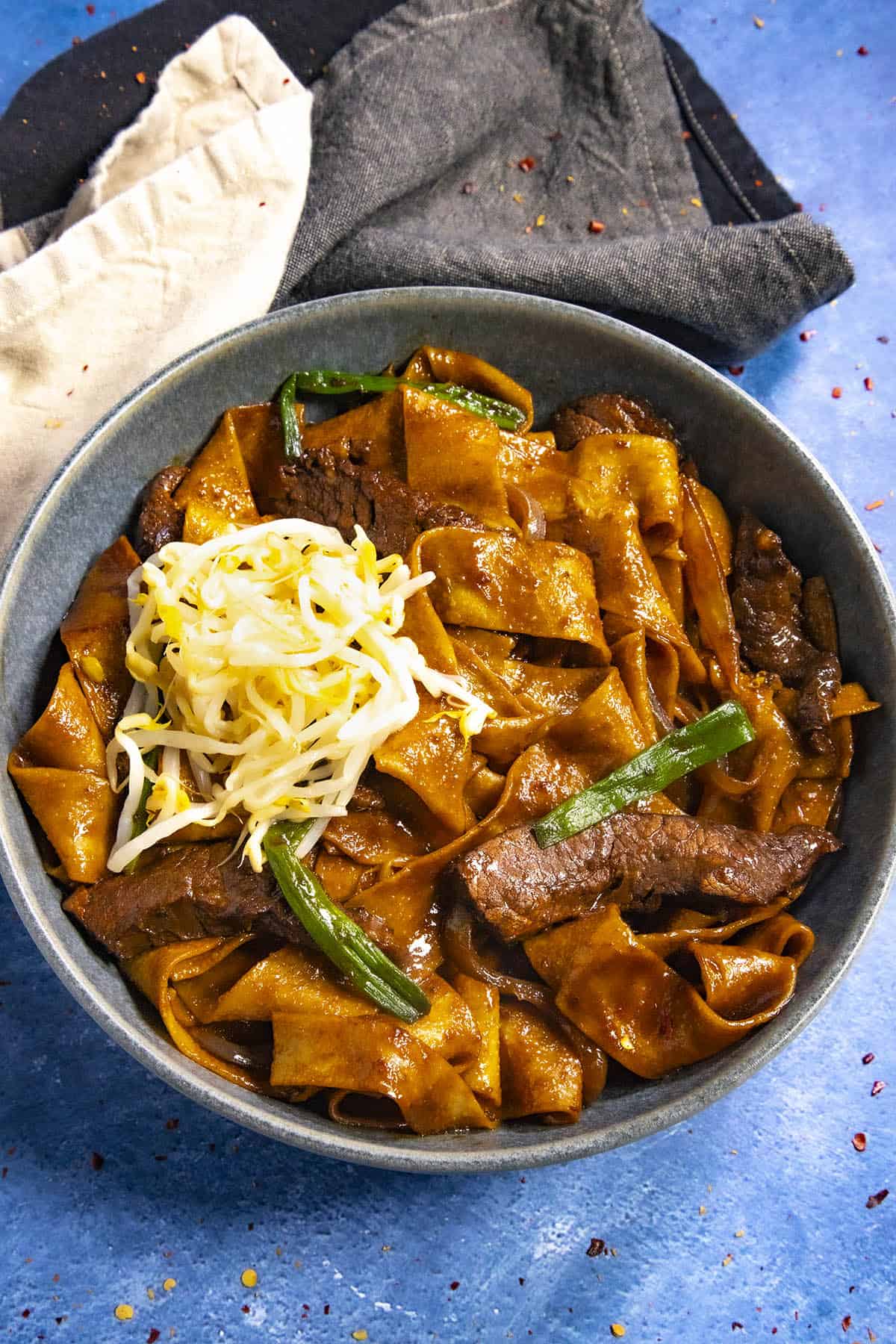 Szechuan-Style Spicy Beef Chow Fun with Peppers