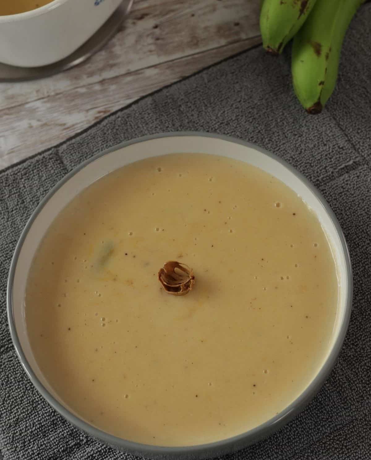 Plantain and Peanut Butter Breakfast Porridge with Ginger