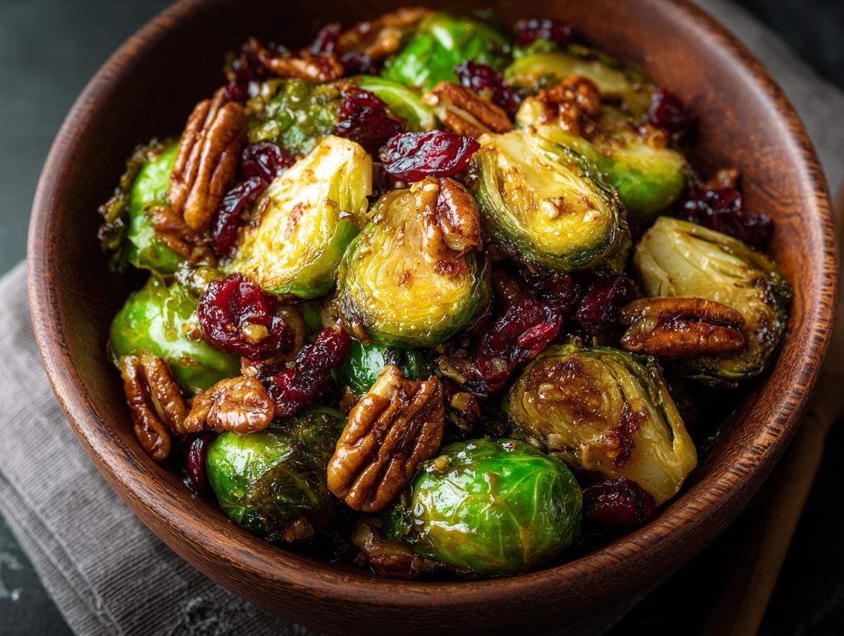 Roasted Chestnut and Cranberry Stuffed Brussels Sprouts