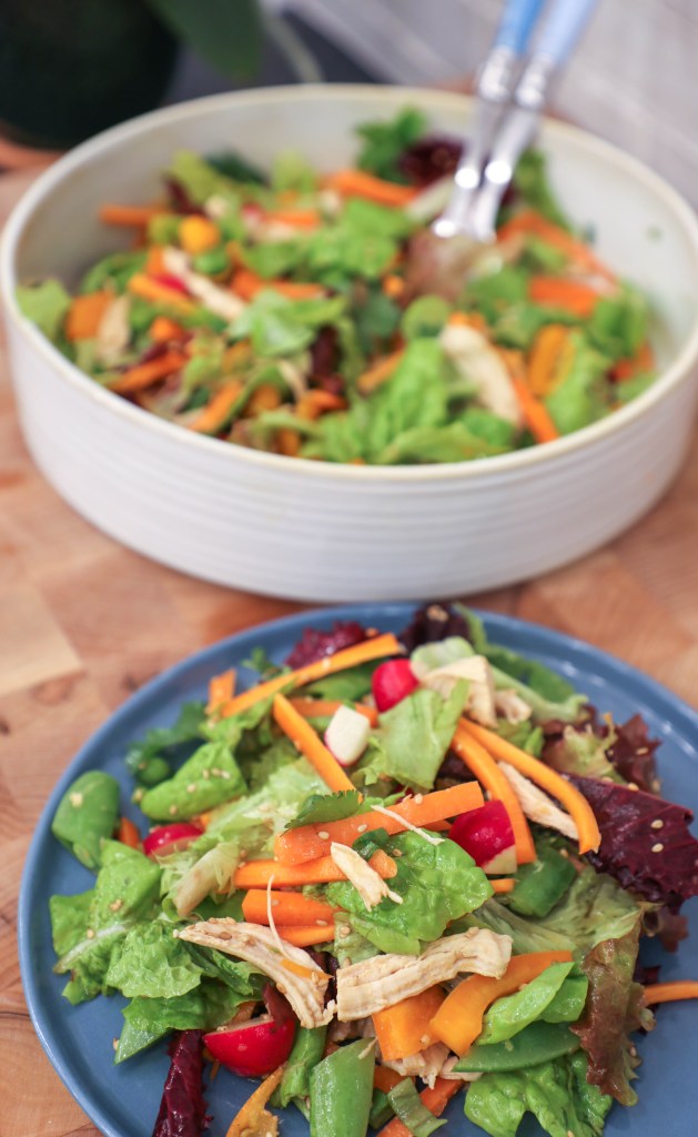 Rainbow Veggie Salad with Zesty Lime Dressing