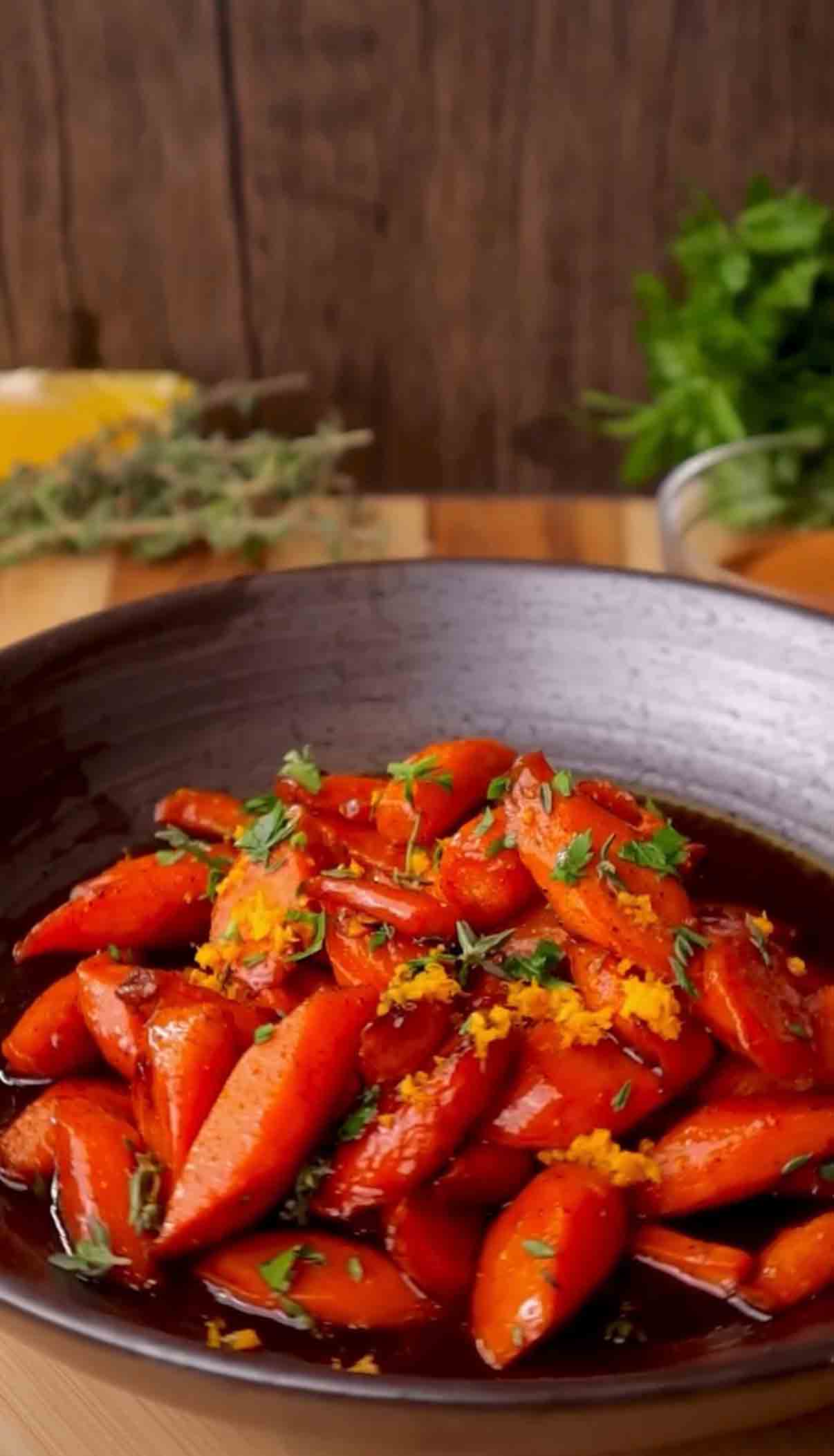 Honey-Glazed Roasted Carrots with Thyme and Orange Zest