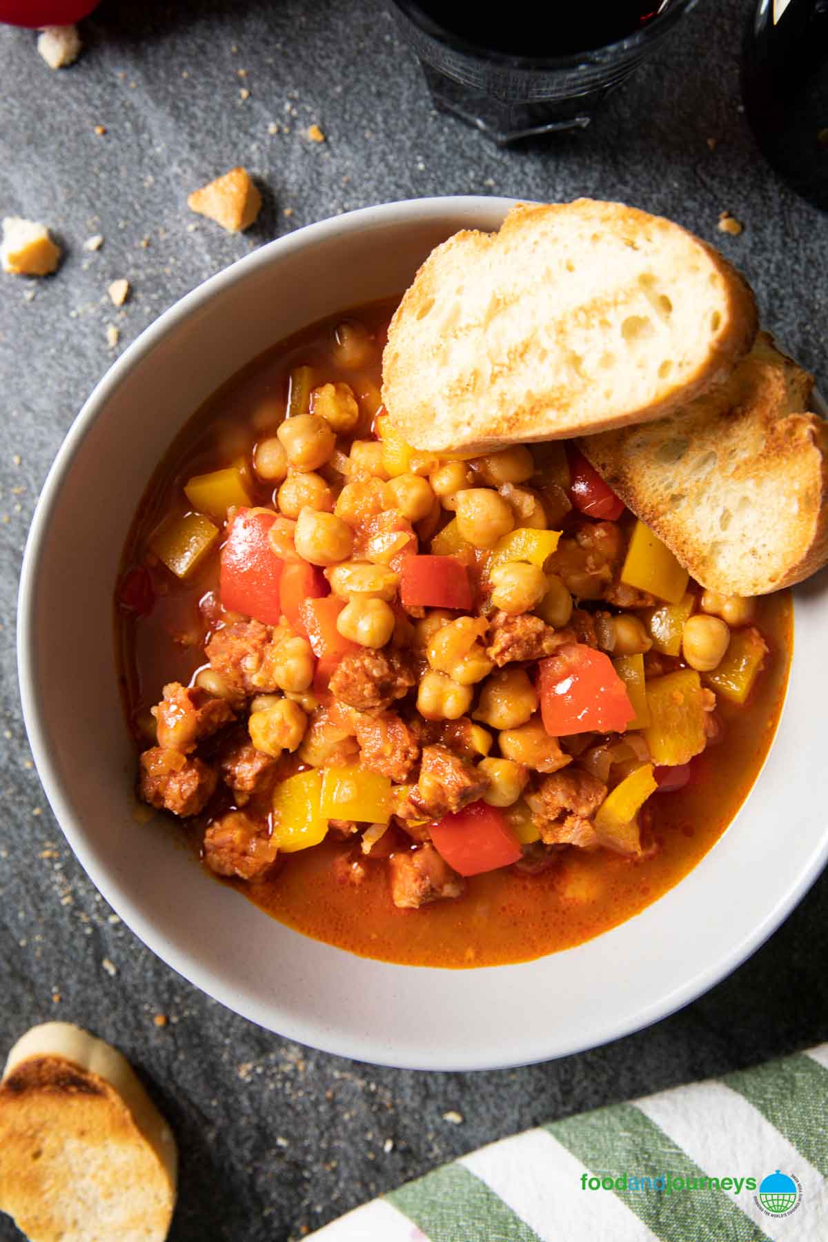 Saffron-Infused Spanish Chickpea Stew with Chorizo