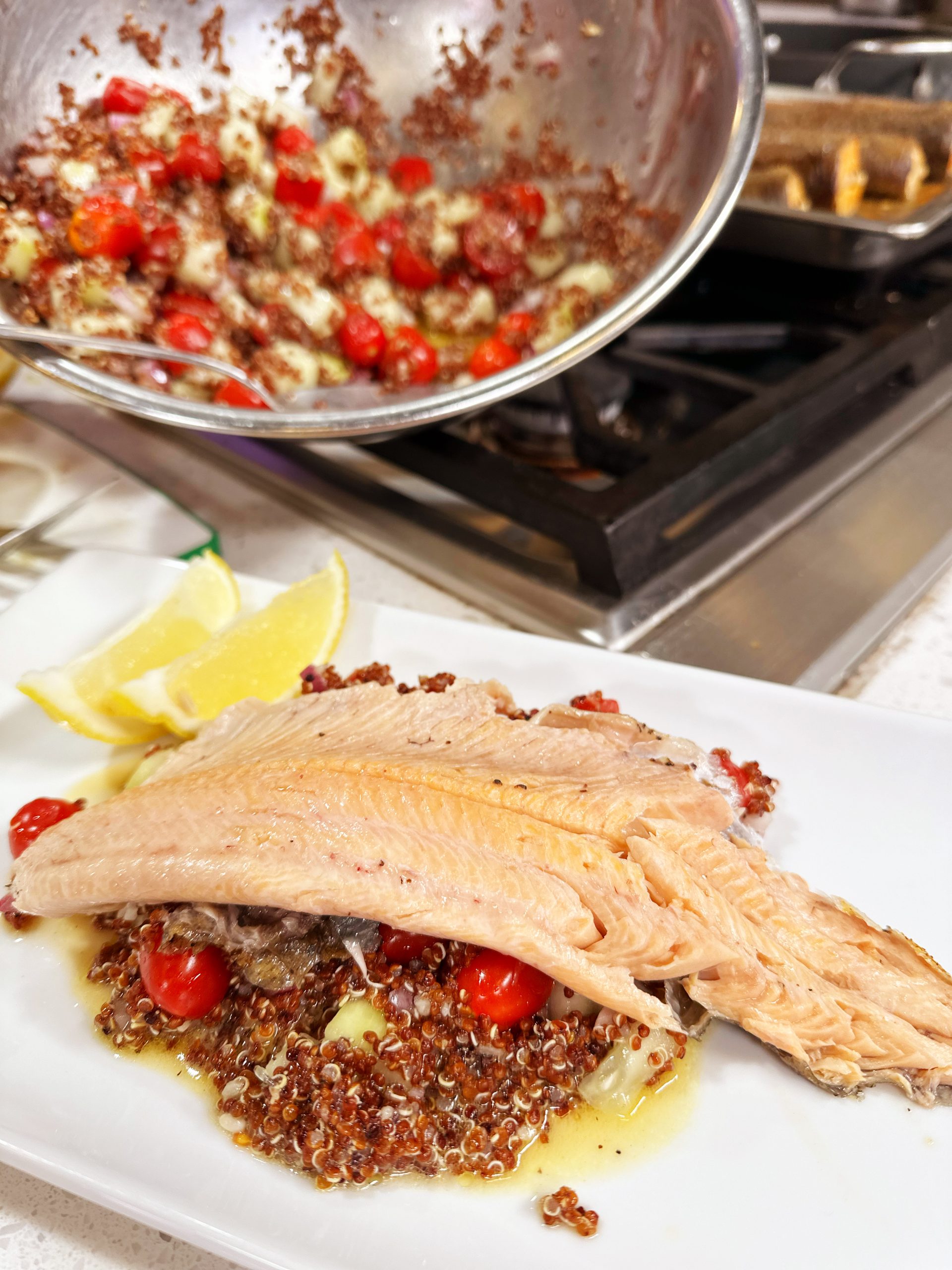 Pan-Seared Trout with Andean Quinoa Pilaf