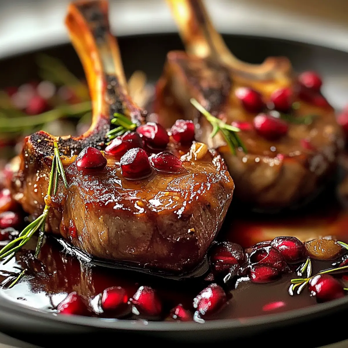 Spiced Honey-Glazed Lamb Chops with Pomegranate Molasses Drizzle