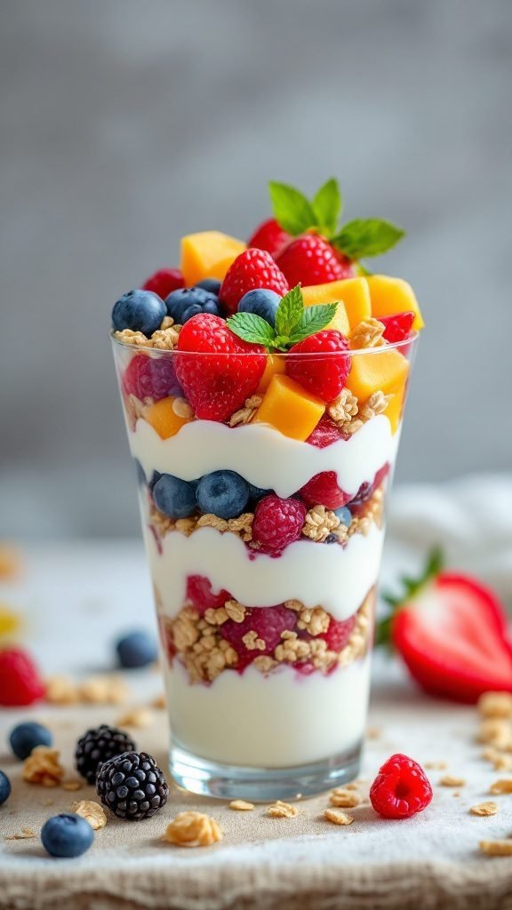 No-Bake Chilled Fruit and Yogurt Parfait