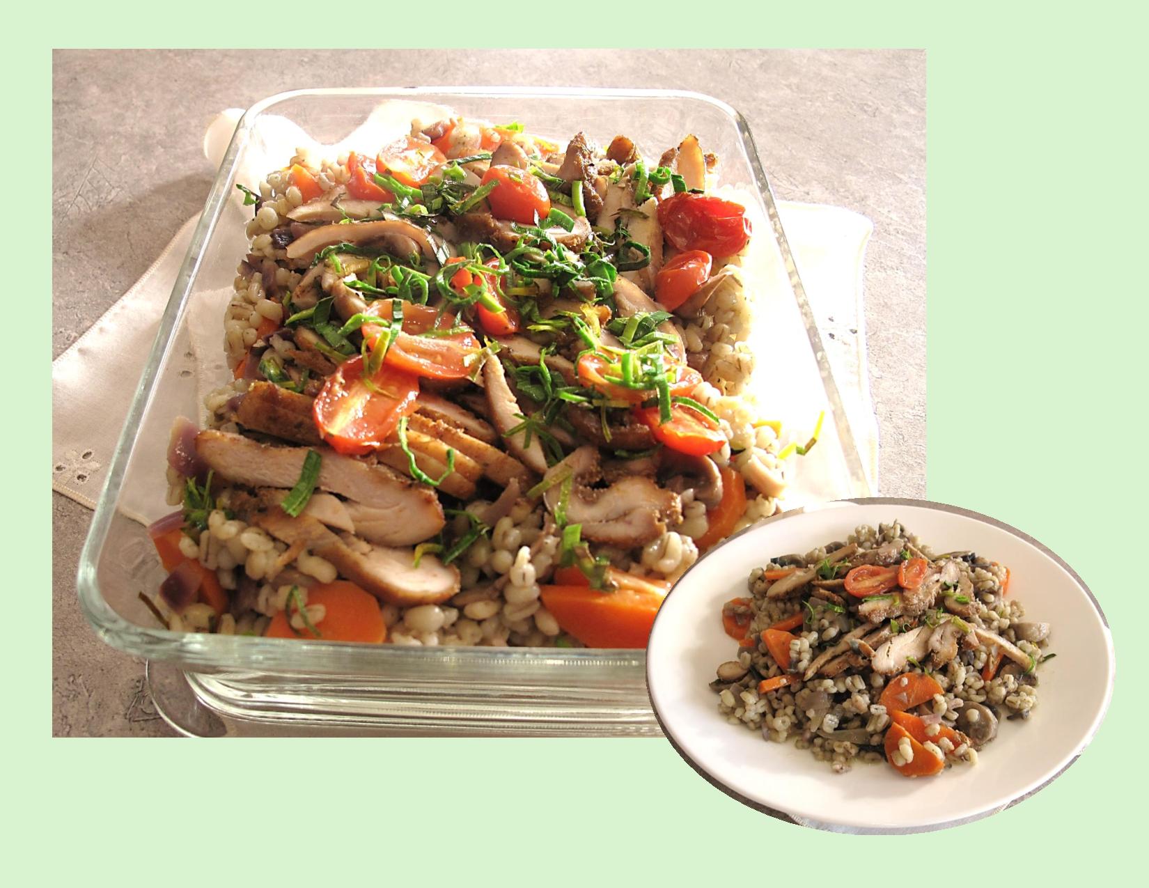 Pan-Seared Chicken with Barley and Mushroom Ragout