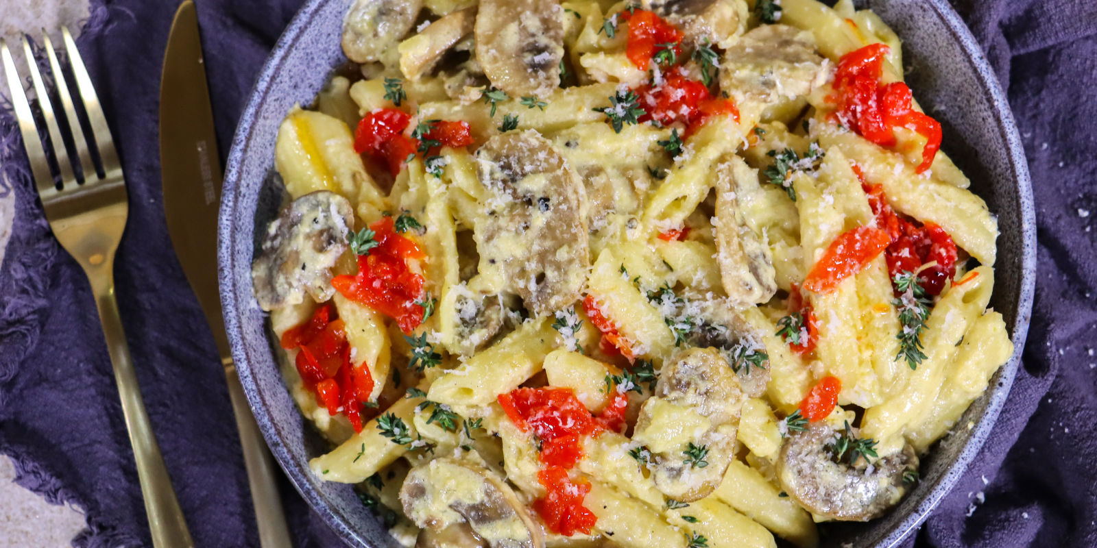 Creamy Mushroom Pasta with Fresh Thyme
