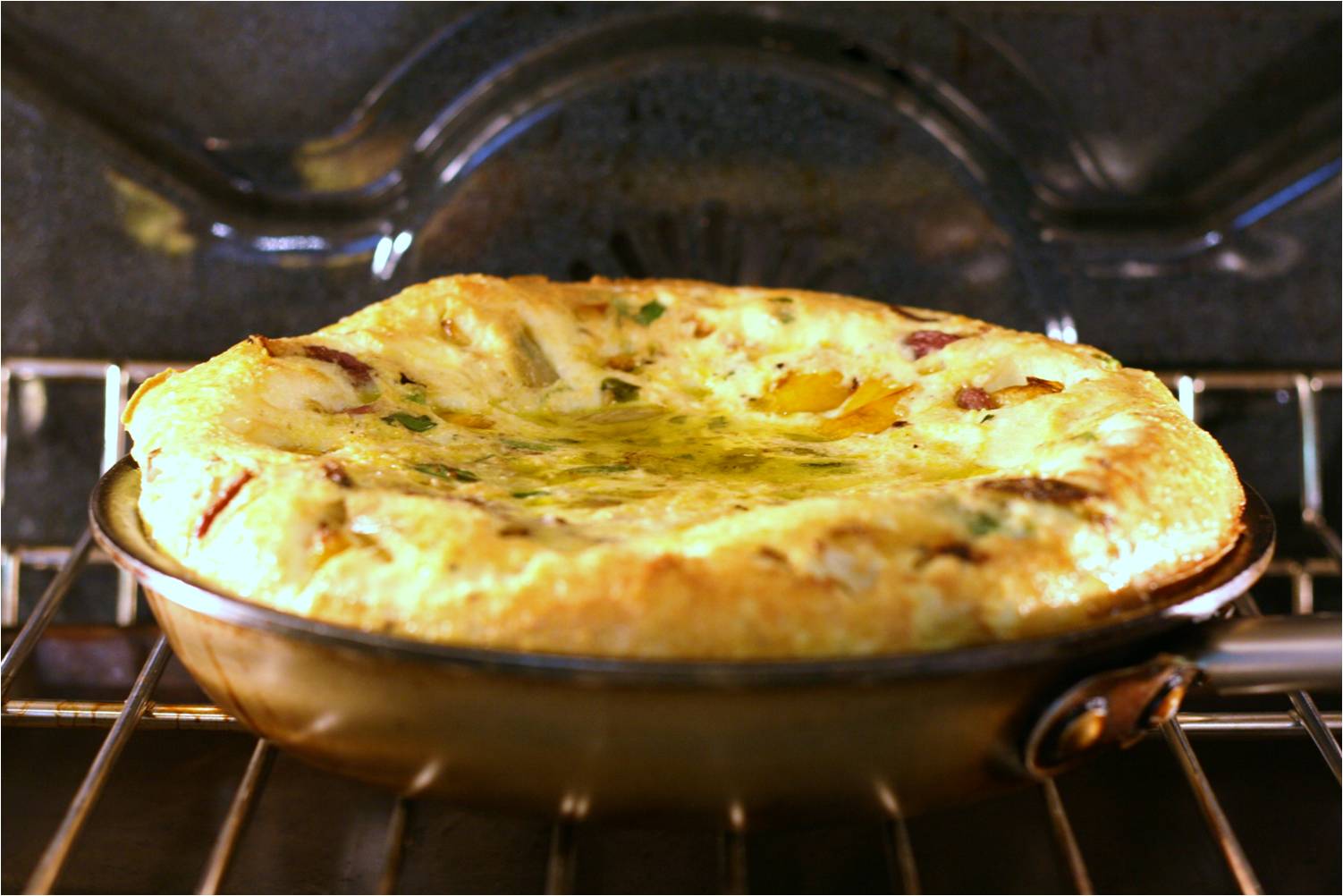 Multiple Layered Vegetable Frittata with Herb Infused Olive Oil