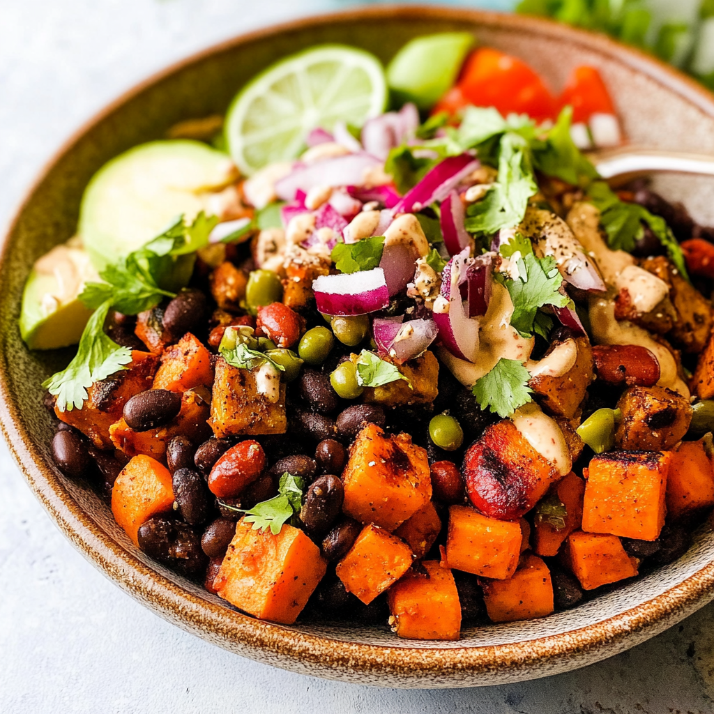 Roasted Caribbean Sweet Potato and Black Bean Salad