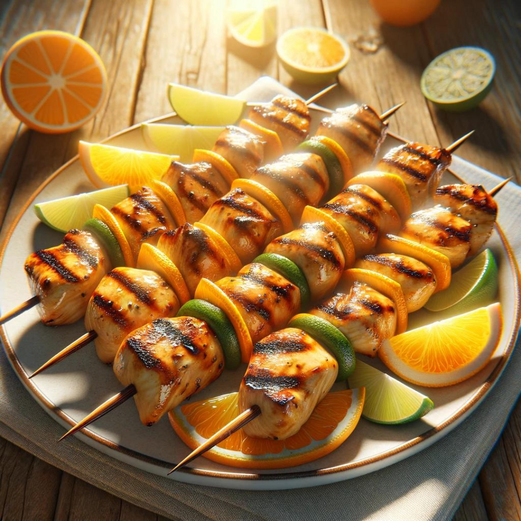 Aperol Citrus-Glazed Chicken Skewers